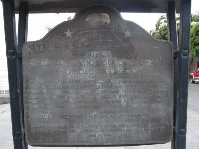 Site of Original Mission Dolores Chapel and Dolores Lagoon Marker image. Click for full size.