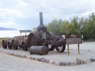 Old Dinah and Marker along State Road 190, Furnace Creek Ranch image. Click for full size.
