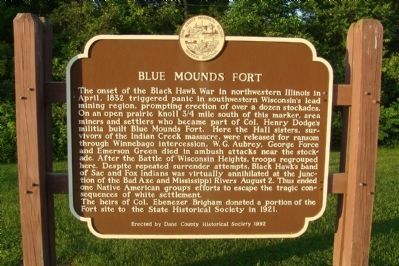 Blue Mounds Fort Marker image. Click for full size.