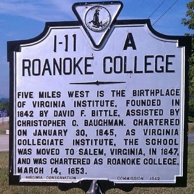 Roanoke College Marker image. Click for full size.