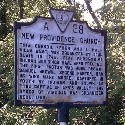 New Providence Church Marker. Click for full size. New Providence Church Marker image. Click for full size.