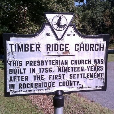 Timber Ridge Church Marker. Click for full size. Timber Ridge Church Marker image. Click for full size.