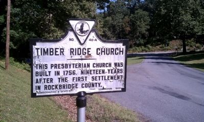 Timber Ridge Church Marker. Click for full size. Timber Ridge Church Marker image. Click for full size.
