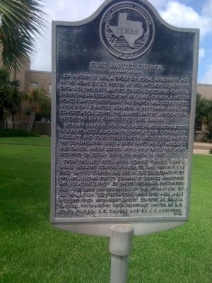 First Baptist Church of Corpus Christi Marker image. Click for full size.