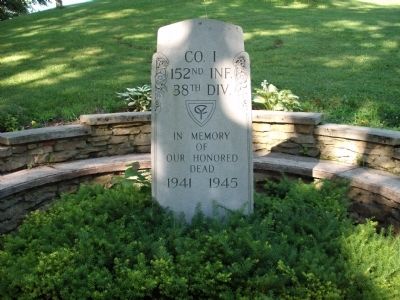 Co. I 152nd Inf. 38th Div. Marker. Click for full size. Co. I 152nd Inf. 38th Div. Marker image. Click for full size.
