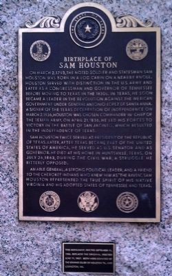 Birthplace of Sam Houston Marker. Click for full size. Birthplace of Sam Houston Marker image. Click for full size.