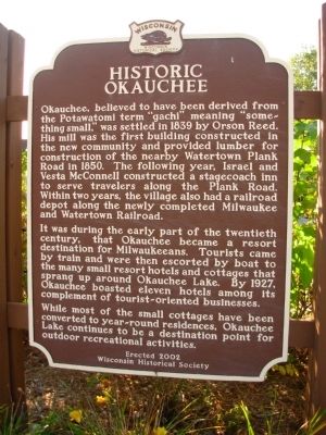 Historic Okauchee Marker image. Click for full size.