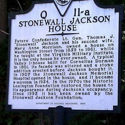 Stonewall Jackson House Marker image. Click for full size.