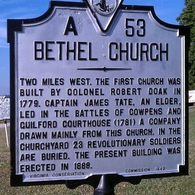 Bethel Church Marker image. Click for full size.