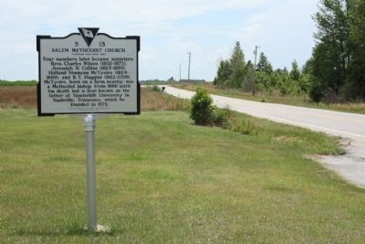Salem Methodist Church Marker, looking east. Click for full size. Salem Methodist Church Marker, looking east image. Click for full size.