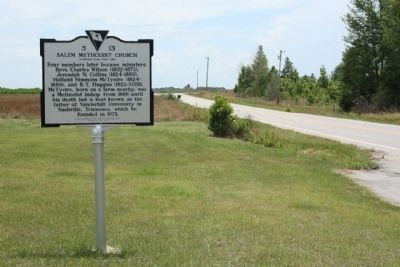 Salem Methodist Church Marker, looking east image. Click for full size.