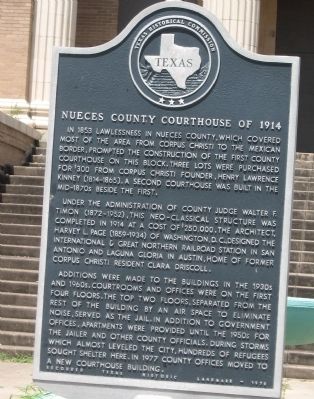 Nueces County Courthouse of 1914 Marker image. Click for full size.