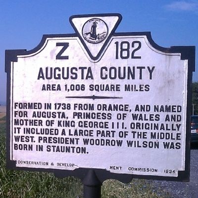 Augusta County Marker (reverse) image. Click for full size.