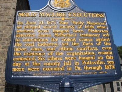 Molly Maguire Executions Marker image. Click for full size.