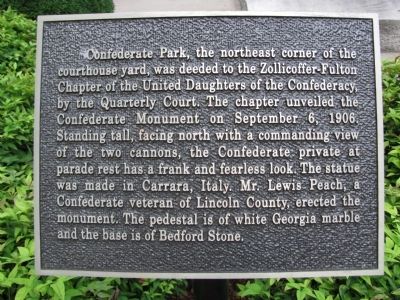 Confederate Park Marker image. Click for full size.