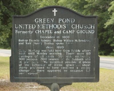 Green Pond United Methodist Church Marker image. Click for full size.