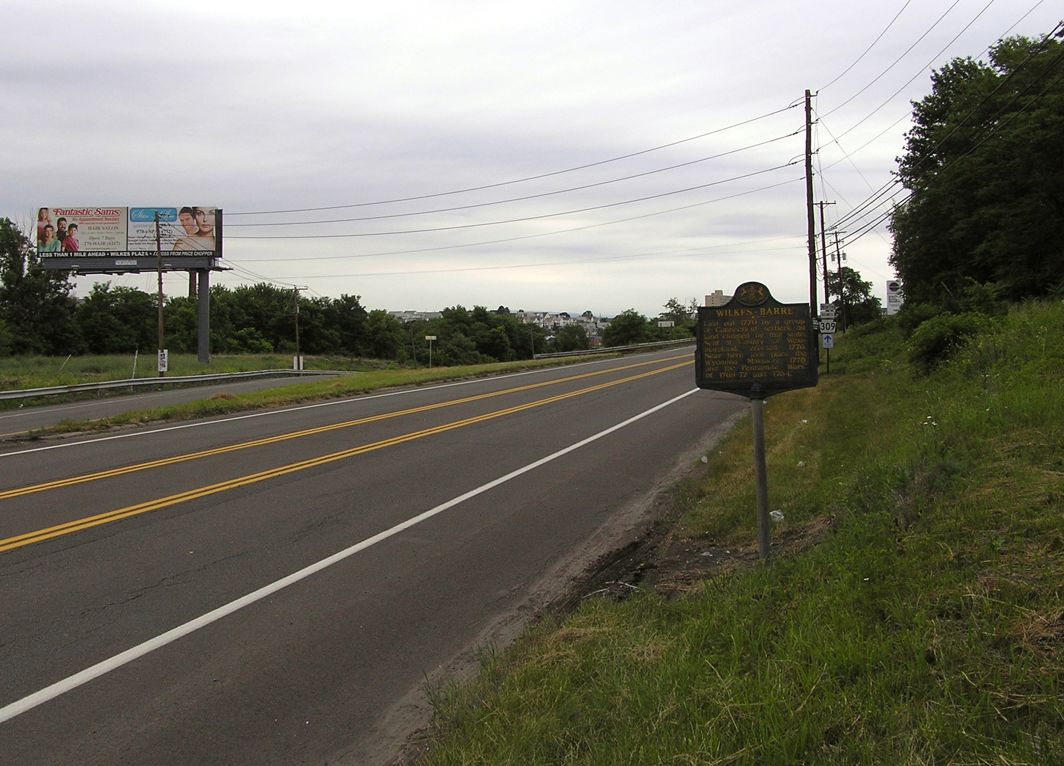 Wide view of the Wilkes-Barre Marker