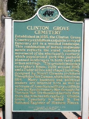 Clinton Grove Cemetery Marker image. Click for full size.