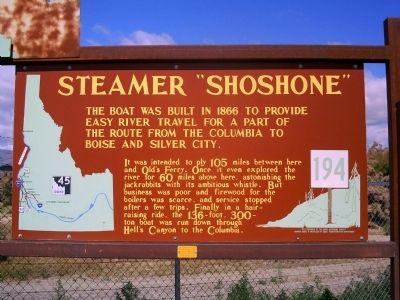 Steamer "Shoshone" Marker image. Click for full size.