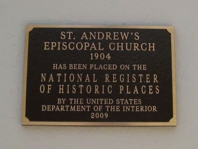 St. Andrew's Episcopal Church NRHP Plaque image. Click for full size.