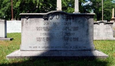 John Kemp and Narcissa Self Durst Tombstone image. Click for full size.