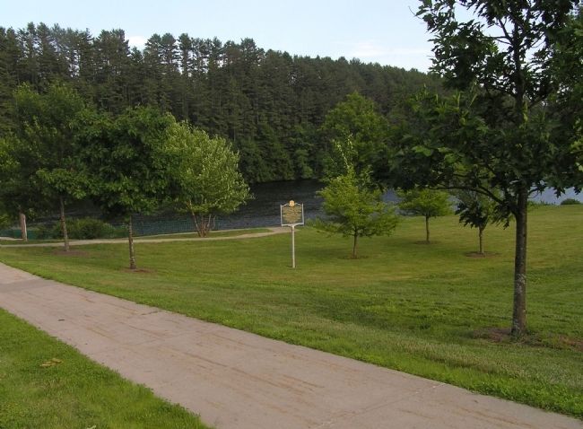 Wide view of the Early Settlers & Allen R. Foley Marker. Click for full size. Wide view of the Early Settlers & Allen R. Foley Marker image. Click for full size.
