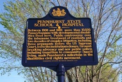 Pennhurst State School & Hospital Marker image. Click for full size.