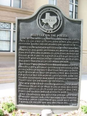 Beeville on the Poesta Marker image. Click for full size.
