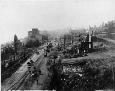 Columbia Street after the Great Fire image. Click for full size.
