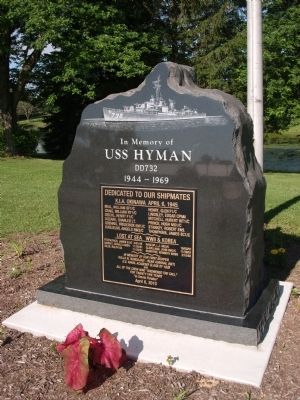 Other View - - USS Hyman DD732 Marker image. Click for full size.