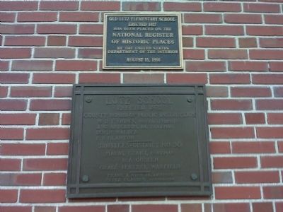 NRHP and Lutz School Plaques image. Click for full size.