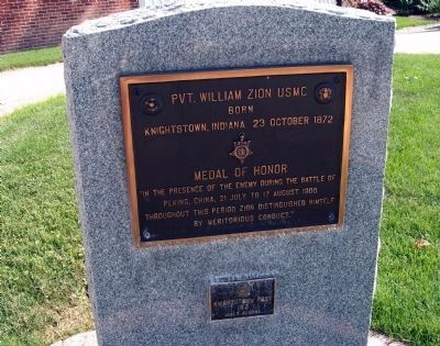 Pvt. William Zion USMC Marker. Click for full size. Pvt. William Zion USMC Marker image. Click for full size.