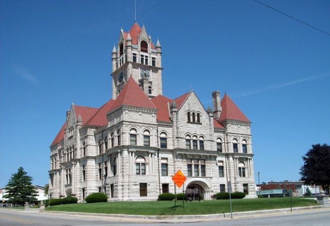 South / East Corner - - Rush County Courthouse image. Click for full size.