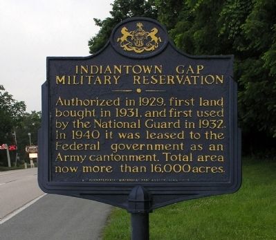 Indiantown Gap Military Reservation Marker image. Click for full size.