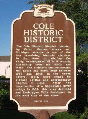 Cole Historic District Marker. Click for full size. Cole Historic District Marker image. Click for full size.