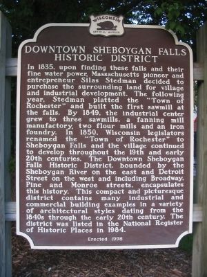 Downtown Sheboygan Falls Historic District Marker image. Click for full size.