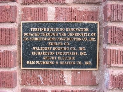 Turbine Building Plaque image. Click for full size.