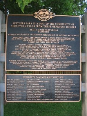 Settlers Park Donors Sign image. Click for full size.
