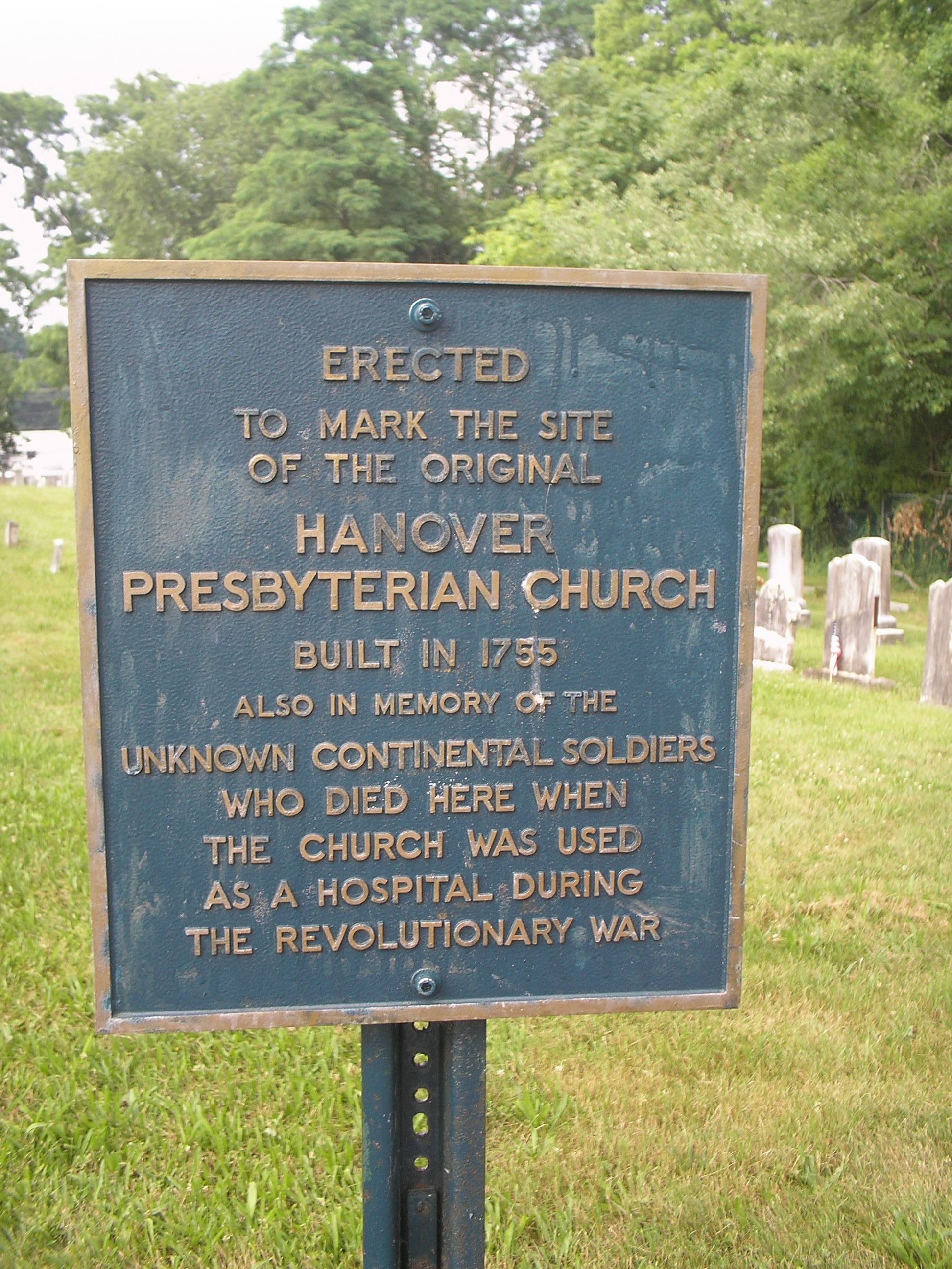 Hanover Presbyterian Church & Unknown Continental Soldiers Marker