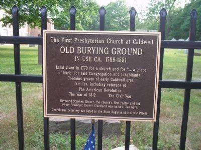 Old Burying Ground Marker. Click for full size. Old Burying Ground Marker image. Click for full size.