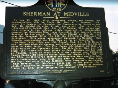 Sherman at Midville Marker image. Click for full size.