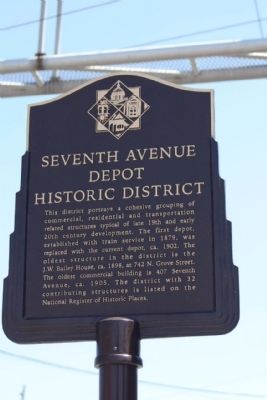 Seventh Avenue Depot Historic District Marker image. Click for full size.