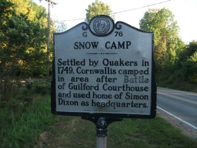 Snow Camp Marker image. Click for full size.