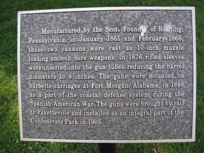 Confederate Park Cannon Marker image. Click for full size.