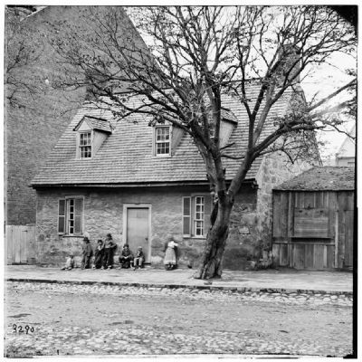 The Old Stone House "Washington's Headquarters" image. Click for full size.