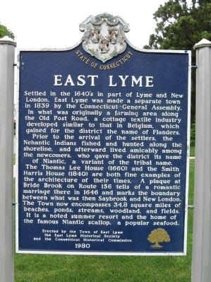 East Lyme Marker image. Click for full size.