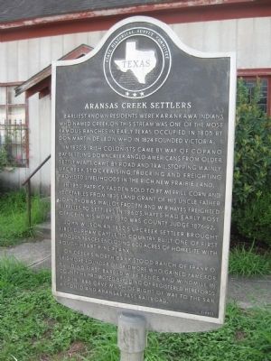 Aransas Creek Settlers Marker. Click for full size. Aransas Creek Settlers Marker image. Click for full size.