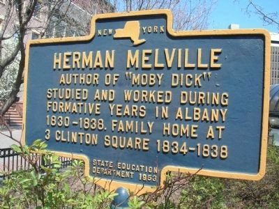 Herman Melville Marker - Albany, NY image. Click for full size.