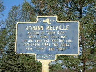 Herman Melville Marker - Troy, NY image. Click for full size.