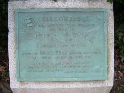 Arrowhead Home of Herman Melville Marker - Pittsfield, MA image. Click for full size.